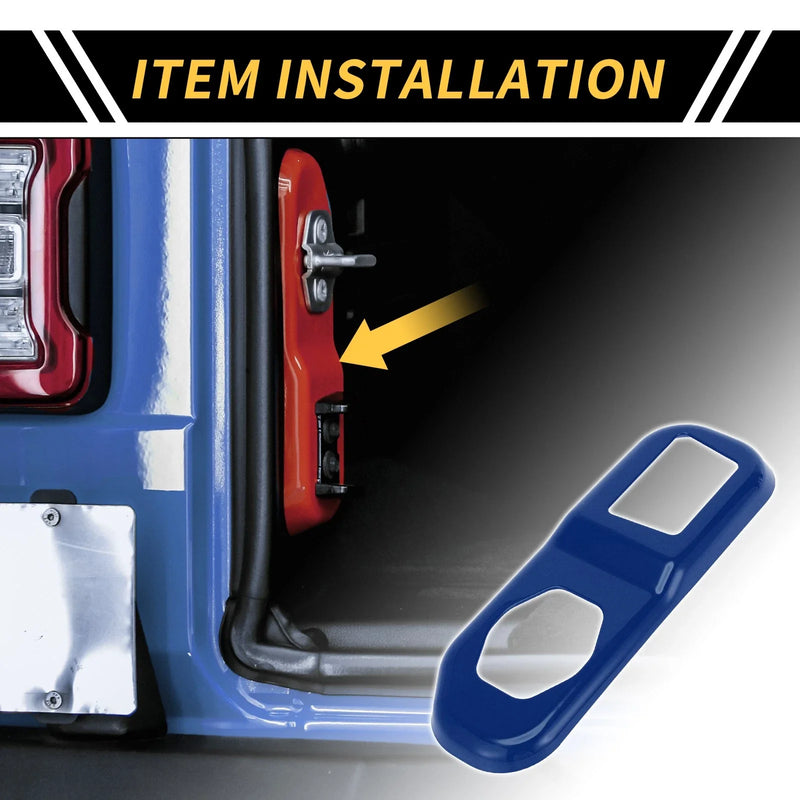 Jeep Wrangler JL JLU (2018-2024) Blue Rear Trunk Lock Panel Cover Trim