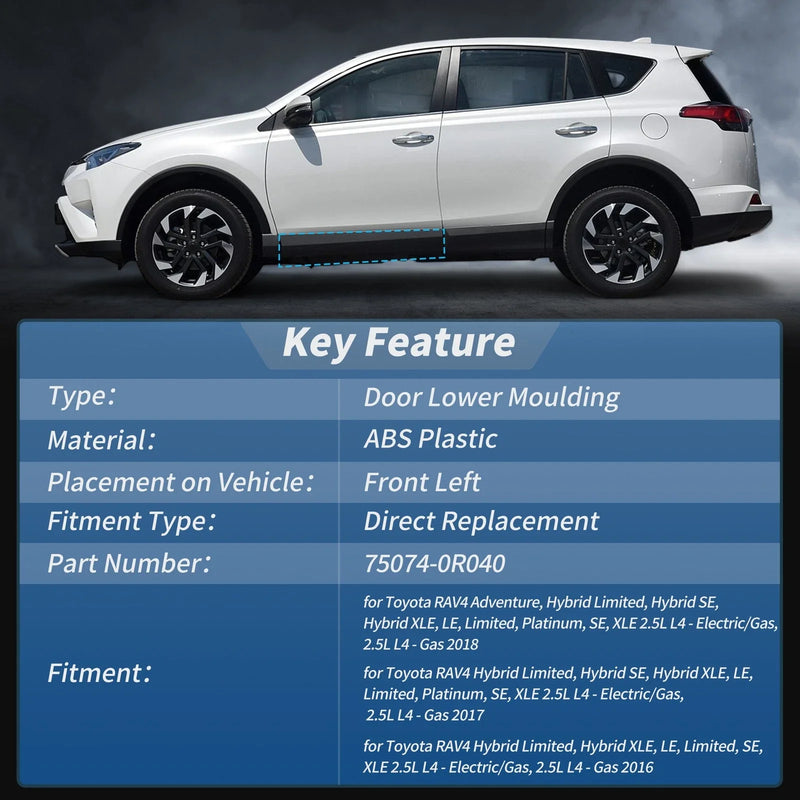 Toyota RAV4 2016-2018 Rear Left Door Lower Trim Garnish