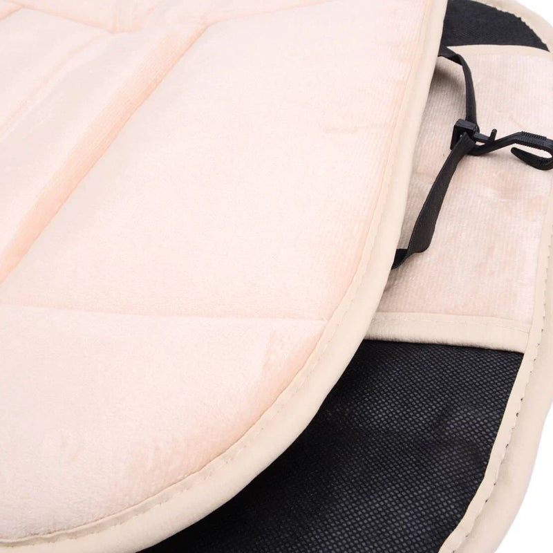 Universal Fit Beige Plush Front Car Seat Cover Mat Pad Protector