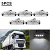 Car Truck Trailer 12V 5 x LED White Side Clearance Marker Lights