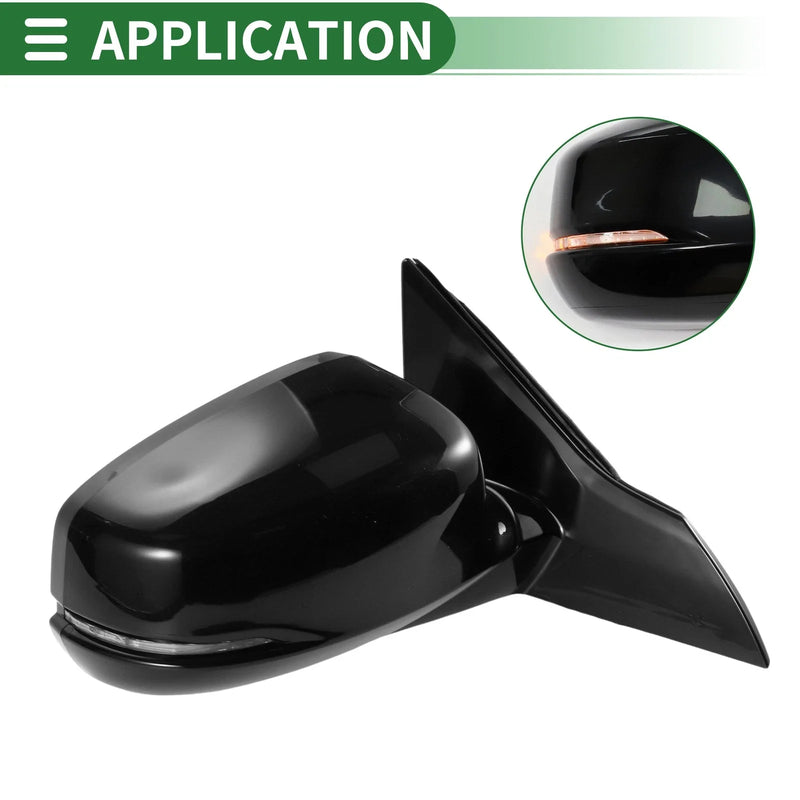 Honda Accord 2013-2017 Manual Folding Gloss Black Right Side Door Mirror