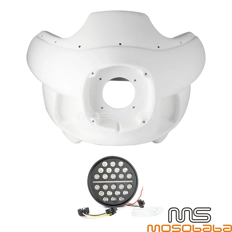 Harley Dyna 7" LED Headlight & Front Upper Fairing (2006-2017)
