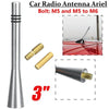 Car AM / FM Radio Mast Universal Chrome 8CM Short Stubby Antenna