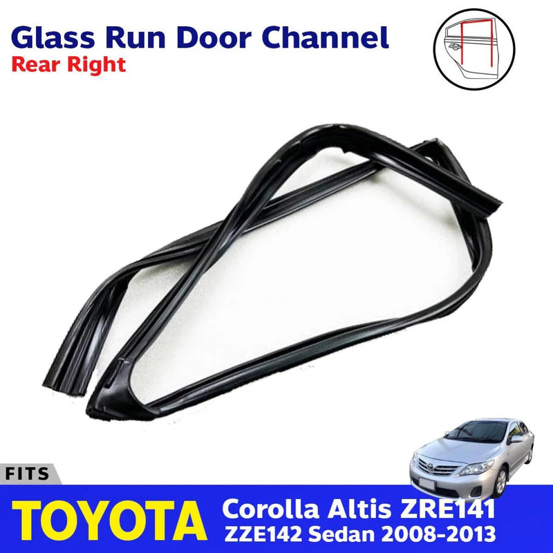 Glass Run Door Channel Rear RH Fits Toyota Corolla Altis ZZE142 SED 2008-13 D05