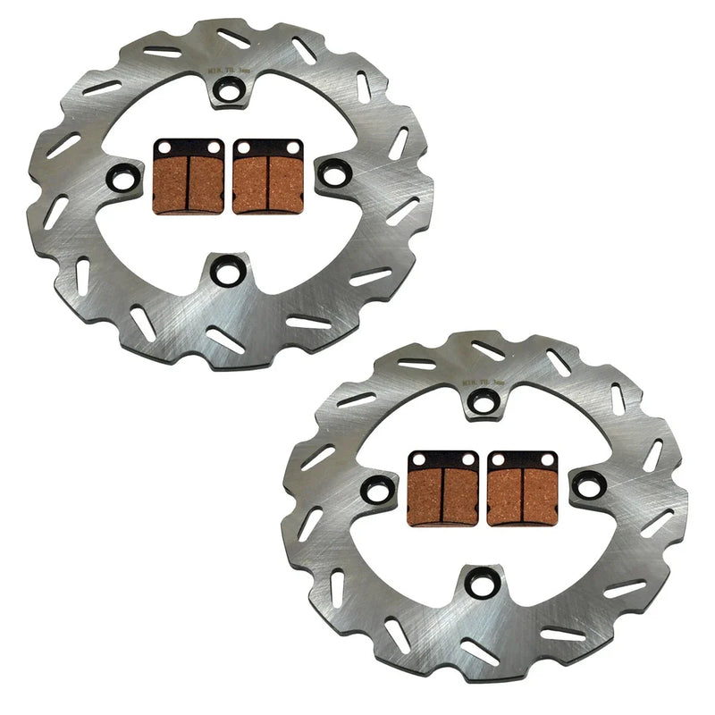 Kawasaki Prairie 360 2 x Front Wave Disc Rotors & Pads (2003–2013)