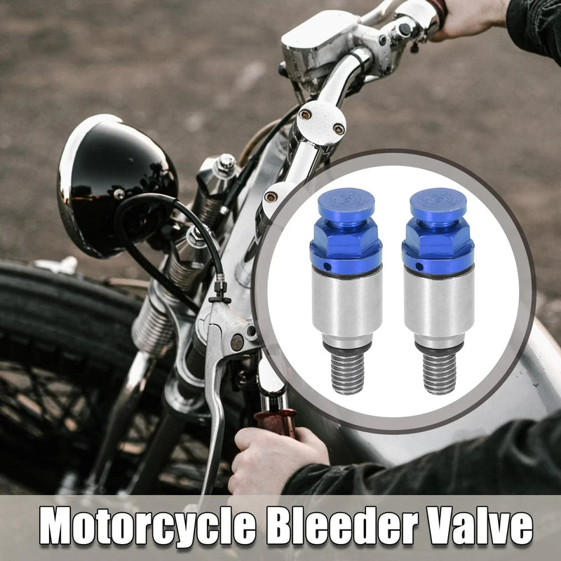 Honda Yamaha 2 x M5x0.8 Motorcycle Screw Fork Air Bleeder Valve Blue