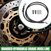 Motorcycle 130cm Braided Hydraulic Brake Line Oil Hose 1 Set