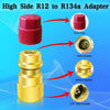 R12 To R134A 2 x Air-Condition Blue/Red Cap Filling Valve Fitting