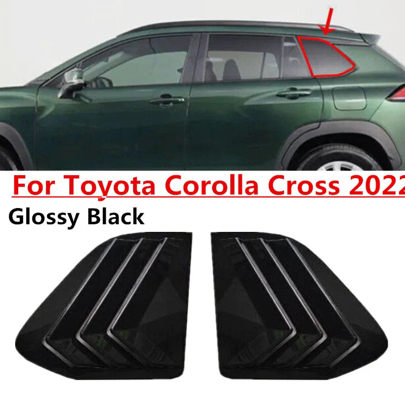 Toyota Corolla Cross 2 x Glossy Black Louver Shutter Cover Trim (2022–2022)