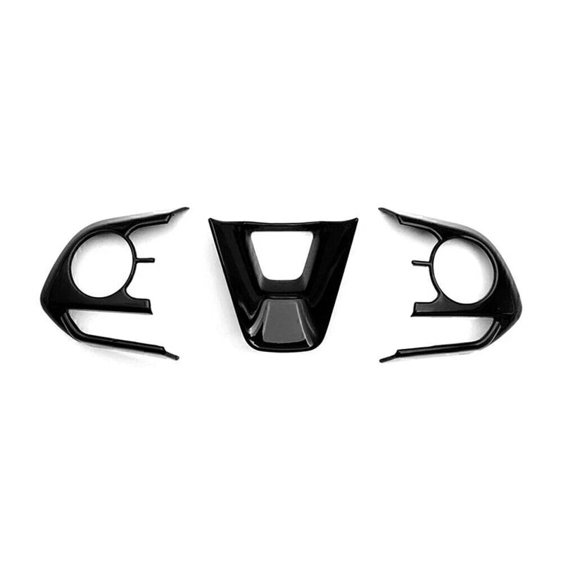 Toyota Corolla (2019-2024) Glossy Black Steering Wheel Trim Cover Frame 3 x