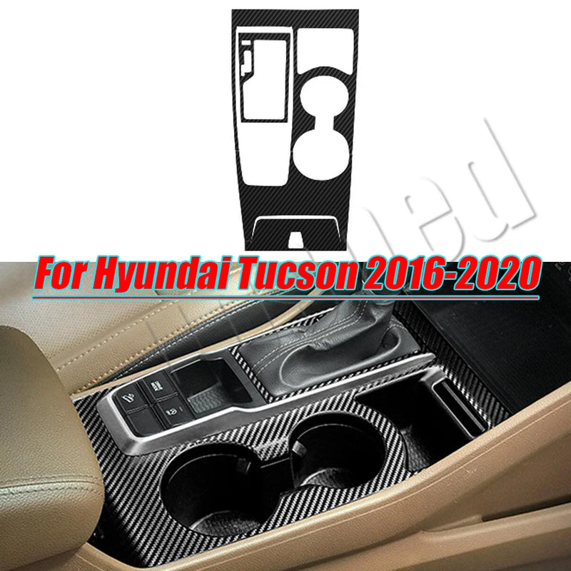 Hyundai Tucson Carbon Fiber Gear Shift Panel Cover Sticker (2016–2020)