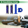 Motorcycle Motorcycle Hand Grips Cover Kit Rubber Blue Flame Pattern