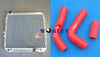 Toyota Hilux LN130 Diesel 50MM Aluminum Radiator + Blue Hose (1988-1997)