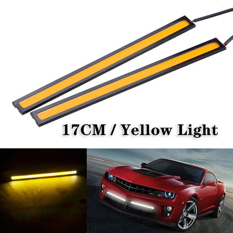 Camping Caravan Boat Car Waterproof 2 x 12V Amber DRL COB LED Strip Lights