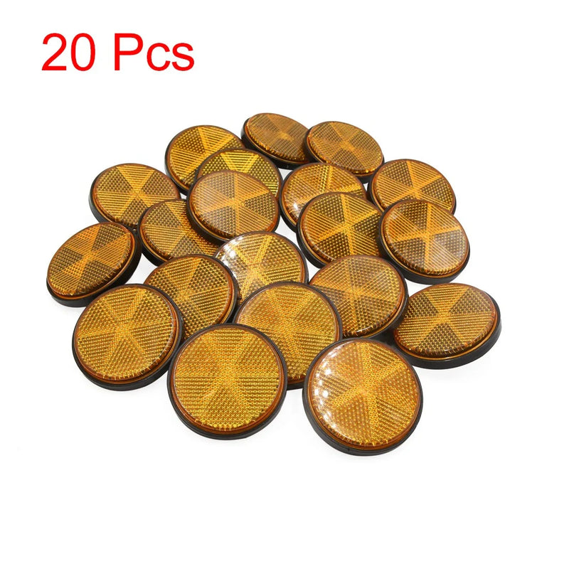 Motorcycle 20pcs 59mm Orange Plastic Screw Reflective Reflector