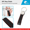 Universal Use Black Metal & PU Leather Key Ring Keychain
