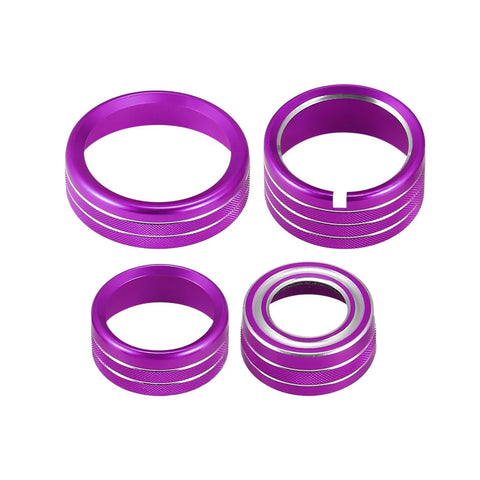 Chevy Silverado, GMC Sierra 8 Pcs Purple AC Radio Switch Knob Covers (14-18)