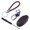Nissan Car Leather Chrome Remote Key Cover Case (No specific years)