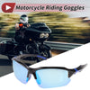Motorcycle Riding Goggles Light Blue Lens Black Blue Frame Tri-acetel Cellulose