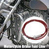 Motorcycle Hose Fittings 150cm 59.06" 10mm Braided Brake Clutch Oil Red