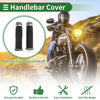 Motorcycle 7/8" 22mm Hand Grips Cover Aluminum Alloy Rubber Silver Tone
