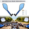 M8 / M10 Rear View Mirrors Black Blue Aluminum Alloy 1 set