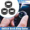 Toyota 4Runner (2010-2020) Black 3 x Car AC Switch Knob Ring Cover Trim