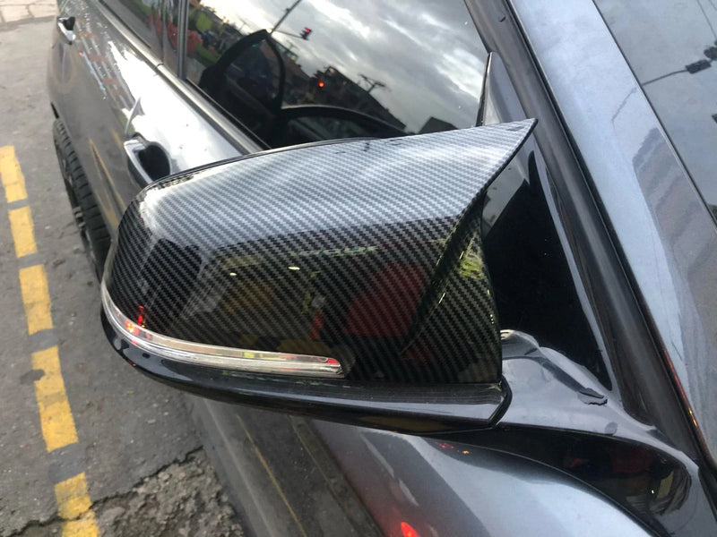 BMW F20 F21 F30 F32 F36 X1 M3 2Pcs Carbon Fiber Rear Side Mirror Cover Caps