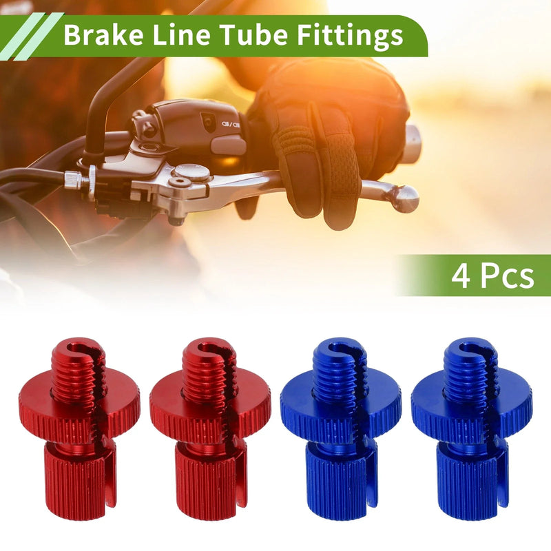 Motorcycle Cable Adjuster Screw 4 Pcs M10 Aluminum Red Blue