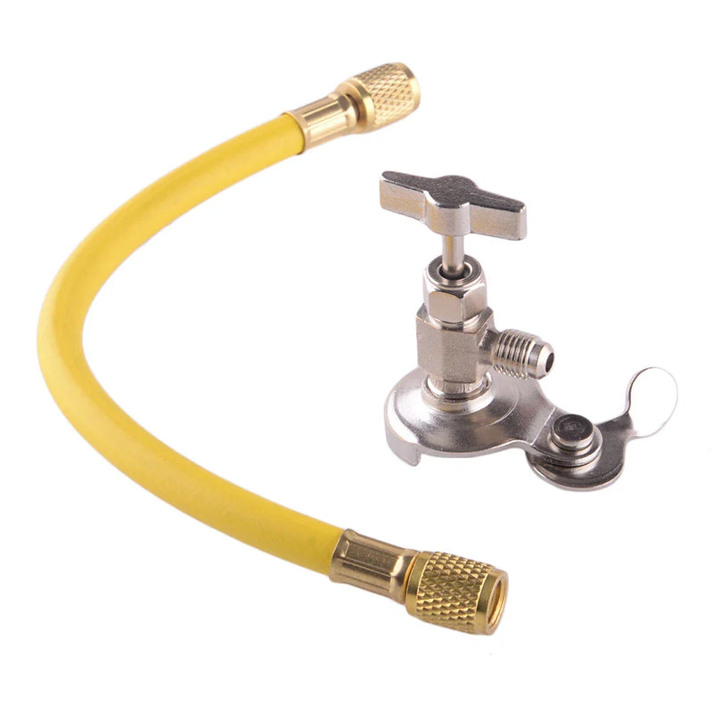 Car A/C Refrigerant Charging Hose Valve Kit (R12 R22)