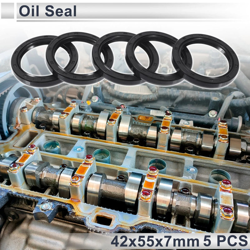 Oil Seal 42x55x7mm Black 5 Pcs