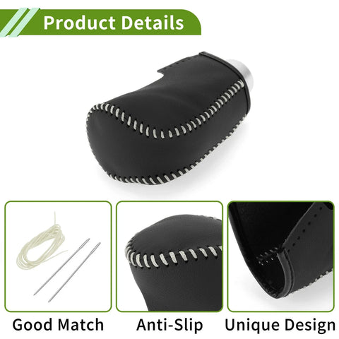 Mazda 3 (2014-2018) - Black Beige Faux Leather Car Gear Shift Knob Cover