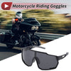 Motorcycle Riding Goggles Black Lens Black Frame PC Outdoor Sports Sunglasses
