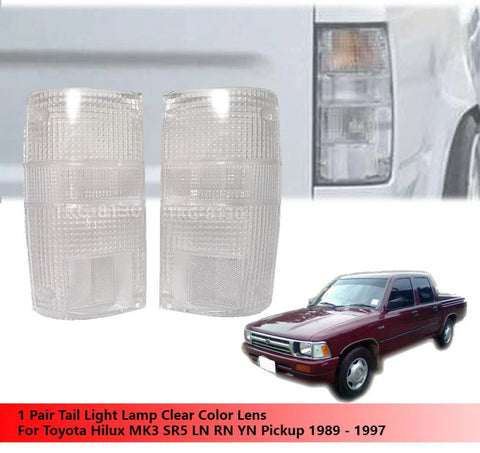 Toyota Hilux MK3 (1989-1997) Clear 2 x Rear Tail Light Lenses