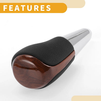 Automatic Gear Shifter Knob for Toyota Prius C 2012-2017 Faux Leather Black Brown