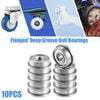 Make Model 10 pcs 4x11x4mm Single Row Flanged Deep Groove Ball Bearing