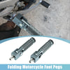 Universal Pair 8MM Folding Motorcycle Foot Pegs Aluminum Alloy Titanium Tone