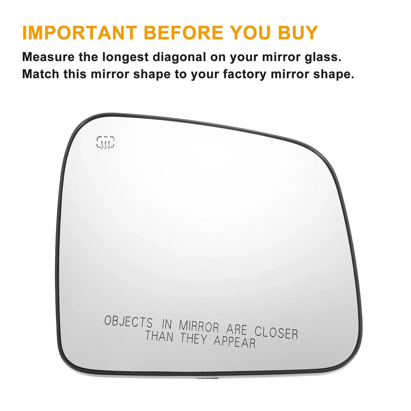 Dodge Durango Jeep Left Right White Mirror Glass Pair w/ Back Heated