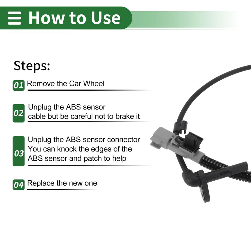 Chevrolet Sonic Rear Left ABS Wheel Speed Sensor