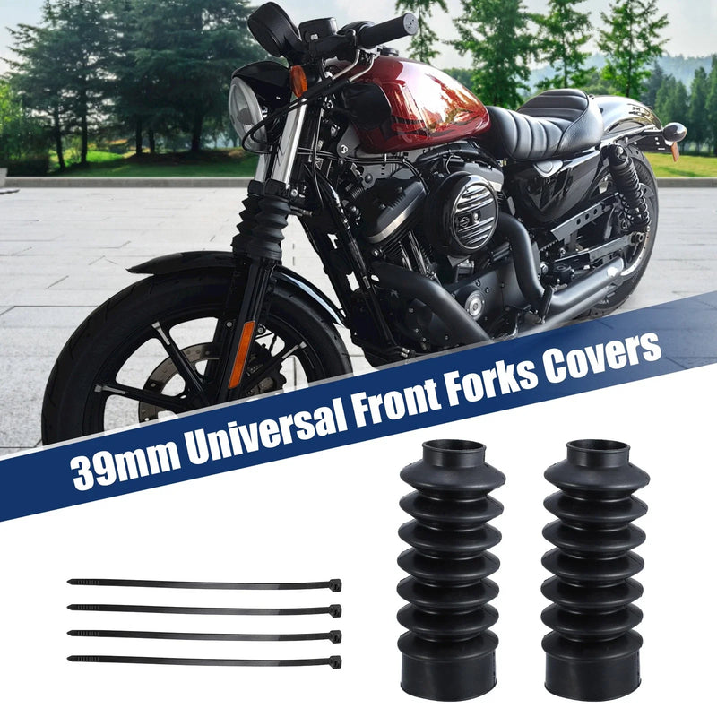 Harley Pair 39mm Fork Covers Front Gaiters Shock Boots