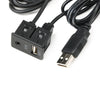 Car Dash Mount AUX Panel 150cm USB Extension Cable Adapter