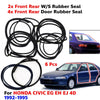 Windshield Rubber F+R Door Rubber Set 6 Fits Honda Civic EG EJ EH 4D 1992-95 D05