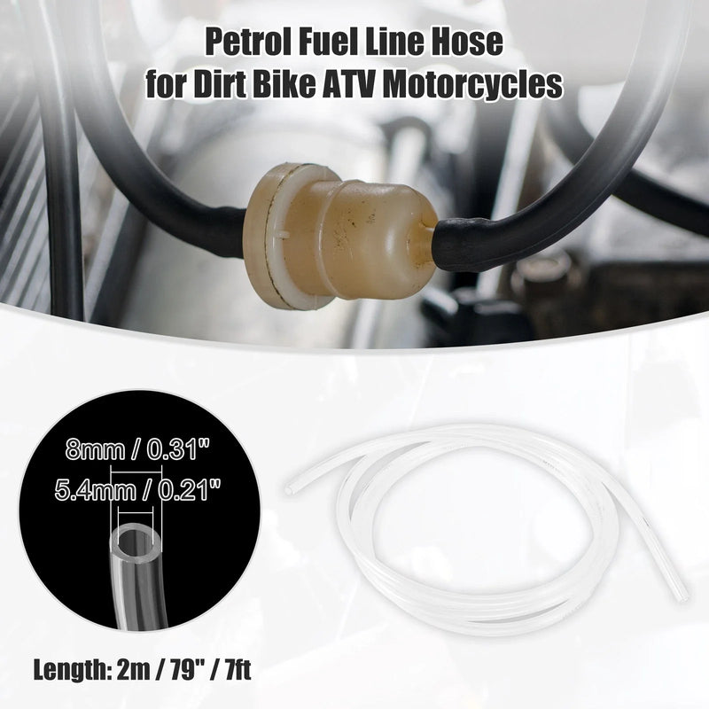 Motorcycle Fuel Vent Line Hose Petrol Gas Tube 0.31'' x 7ft Clear