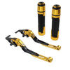 Yamaha YZF R1 R6 Gold Extendable Brake Clutch Lever Grip Set (2004-2023)