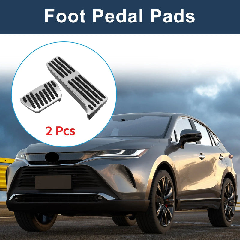 TOYOTA HARRIER 2 x Automatic Foot Accelerator Pedal Covers Silver Tone