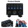 Truck Caravan Switch Panel / Aluminium Waterproof / 12V–24V, 3-Port