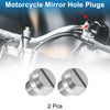 Motorcycle Mirror Hole Plug M10x1.25 Right-Hand Screws Silver Tone