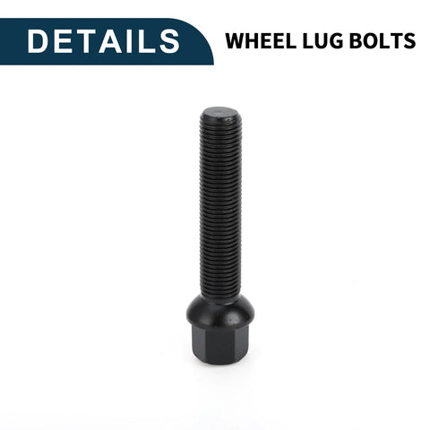 Volkswagen Porsche 10 x M14x1.5mm Ball Seat Wheel Lug Bolts 65mm Shank