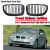 BMW 1 Series E81 E82 E87 E88 (2007-2013) Gloss Black 2 x Front Kidney Grille