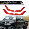 Jeep Wrangler Red Front Rear Door Handle Panel Bezel Cover Trims (2007-2023)